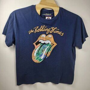 The Rolling Stones Short Sleeve Band Tee Women's Navy Size XXLarge T-Shirt New